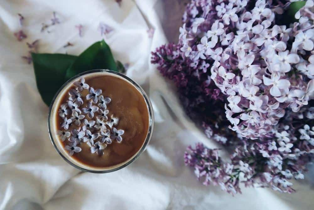 Enjoy a delicious cold brew treat with our lavender-infused iced coffee