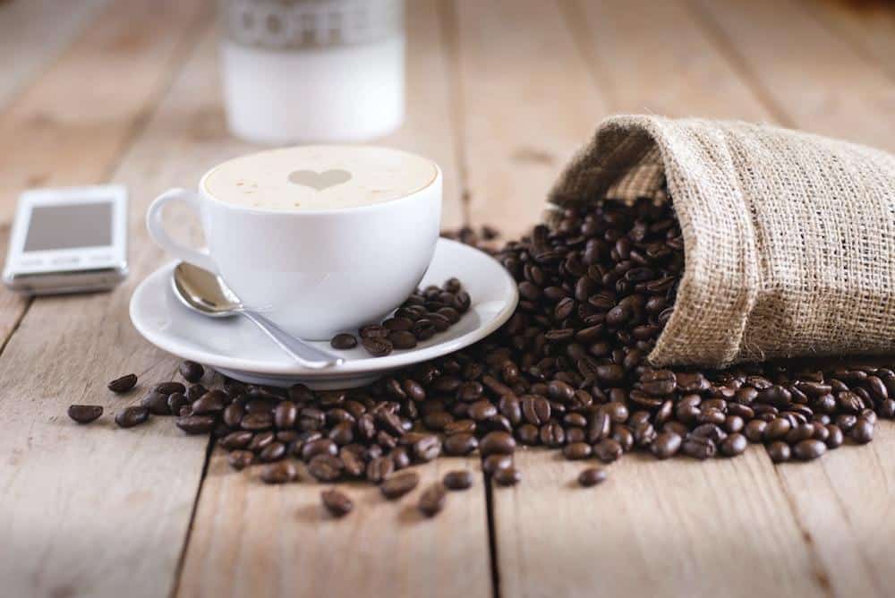 Coffee beans on table